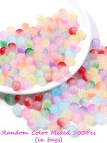 100/360/720Pcs Glass Beads For Bracelets, 8mm Crystal Glass Beads For Jewelry Making Round Friendship Bracelet Making Kit Bead DIY Crafts For Birthday Gifts