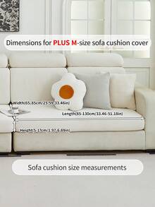 1pc Elastic Elastic Sofa Cushion Cover For All Seasons, Anti-Slip Sofa Cover, Living Room Sofa Protective Cover Suitable For L-Shaped Sofa And 1234-Seater Sofa - Beige - View 14