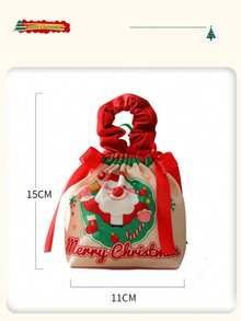 4 PIEZAS Bolsas de regalo con cordón navideñas, bolsas de caramelos navideñas, bolsas de terciopelo reutilizables de Papá Noel para envolver regalos de Navidad, bolsas de regalo para regalos de fiesta, decoración y obsequios