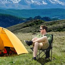 ZOOYII 2 Sillas Plegables Camping, Sillas Playeras, Silla De Camping Portátil con Bolsa De Almacenamiento, Lona Impermeable Plegables para Jardin, Playa O Pesca (Negro) - 1 - Ver 3