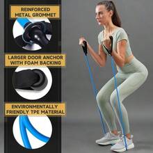 Resistance Bands With Handles Working Out Women And Men, Exercise Bands With Door Anchor, Stretch Bands Home Workouts, Simple Guide Included