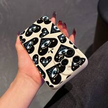 1pc Heart & Eye Pattern Shockproof Anti-Slip Protective Phone Case Compatible With IPhone 11/12/13/14/15/16 - Beige - View 4