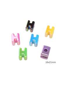 10 件/26 件电镀亚克力大孔英文字母珠，DIY 手机挂绳，休闲鞋饰，手工珠宝配饰，节日礼物 - 馬卡龍鍍彩字母 - 查看 34