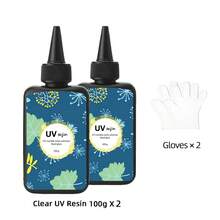 300g Crystal Clear Hard UV Resin With Light, Upgraded Formula, Solar Activated Glue Kit Transparent Ultraviolet Lamp Fast Curing For Jewelry Making Craft Decoration