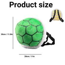 Boys Girls Turtle Backpack Spiked Turtle Shell Backpack Cosplay Costume Accessory Prop Cartoon Toy 11.4 Inch - Green 2 - View 2