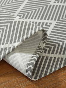 1pc Gray Geometric Wave Pattern Table Runner, Bohemian Minimalist Style, Machine Washable, Suitable For Sideboard, Shoe Cabinet, Cabinet Cover, Kitchen, Dining Room, Dining Gathering, Picnic, BBQ, Camping, Outdoor, Holiday, Party Decor, Home Decor, All Seasons, Autumn Decor