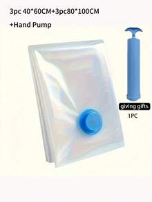 Túi lưu trữ nén chân không dày, thích hợp cho quần áo, chăn, áo khoác lông vũ, túi lưu trữ chống ẩm chống mối mọt đóng gói chân không, dụng cụ sắp xếp khi đi du lịch - Trong sáng - Xem 18