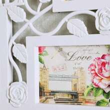 Multi Aperture Photo Frame 27.6x13 Inch Collage Picture Wall Mounted Frame For 8 Photos Ideal As Gift For Friends Copper - White - View 7