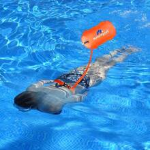 TAGNEFLOR Boya de Natación Aguas Abiertas - Flotador de Natación Salvaje,Flotador de Remolque Ligero con Bolsillo Impermeable para Teléfono |  Visibilidad Alta | Adultos/Niños - Naranja - Ver 8