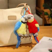 1pc Cute Realistic Parrot Plush Stuffed Animal Doll, Soft Plush Parrot Doll, Backpack Hanging Decor, Keychain, Children's Doll, Birthday/Christmas Gift - Multicolor - View 7
