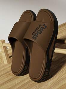 Sandali scorrevoli unisex con suola spessa e stampa, sandali casual da esterno in EVA monopezzo, antiscivolo e durevoli, con fondo morbido, comodi per bagno, doccia, spiaggia e uso esterno estivo