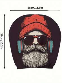 1/2 pièces Housse de repose-tête de voiture avec homme barbu de Noël, housse de protection de siège, ajustement universel, convient pour les scénarios de conduite longue distance et de voyage d'affaires, cadeau surprise idéal pour les meilleurs amis et Halloween