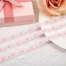 10 Yards Pink Lace Ribbon, Lace Trim Pink Tatting Ribbon Costume Hat Photo Frame Crafts Wedding Bouquet Ornamentation Scrapbooking Decoration