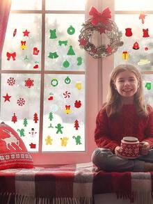 200pcs- Christmas Foam Stickers - Glitter Self-Adhesive Stickers For Crafts, Greeting Cards, Home Decor, And Party Decorations (Christmas Style) - Multicolor - View 4