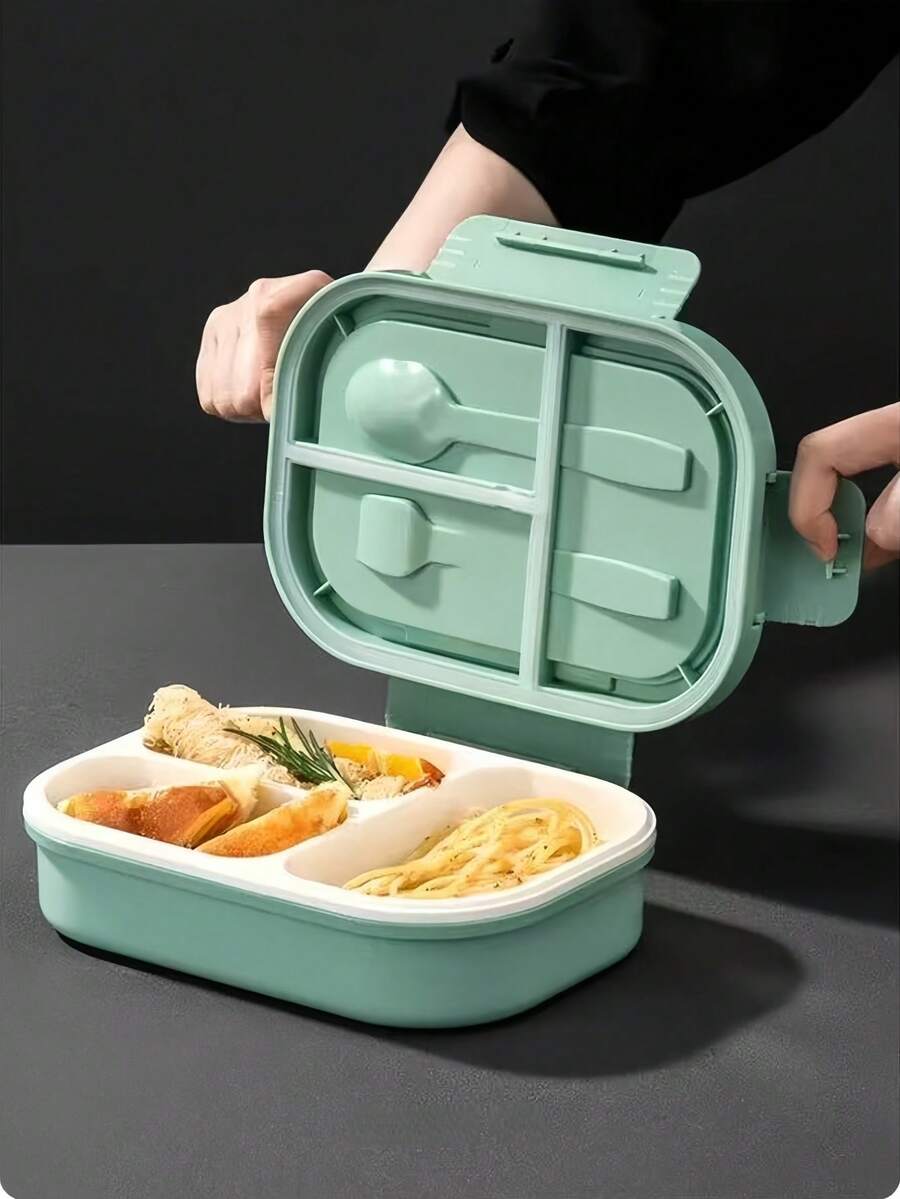 1 صندوق بنتو للأطفال سعة 900 مل، صندوق غداء محكم الإغلاق للأطفال والبالغين، رياض الأطفال، آمن للميكروويف والغسالة، هدية عيد ميلاد/عيد الميلاد (أخضر)