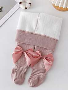 1 件女童纯色保暖内衬紧身裤，小女孩蝴蝶结保暖裤，保暖内衬，适合 5°C 以下，适合秋冬季 - 彩色 - 查看 29