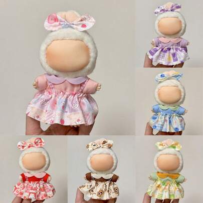 1 Set Of Cute Princess Dress Set For Dolls, Compatible With Labubu, Including Dresses For Generations 1, 2, And 3, Doll-Decorated Clothes, Including Headwear, Top, And Skirtcute Replacement Outfits For Dolls (Dolls Not Included)