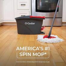 O-Cedar EasyWring Microfiber Spin Mop, Bucket Floor Cleaning System, Red, Gray, Standard - Easywring 旋轉拖把和水桶 - 查看 3