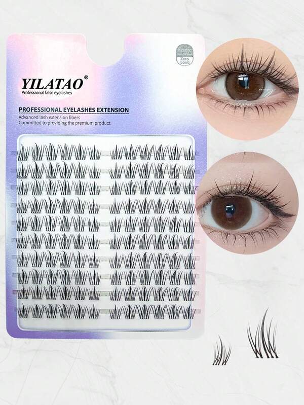 120PCS Sunflower False Eyelashes Wispy Fluffy Natural Volume Cat Eye Effect Daily Makeup Reusable Easy Apply Beginner Friendly