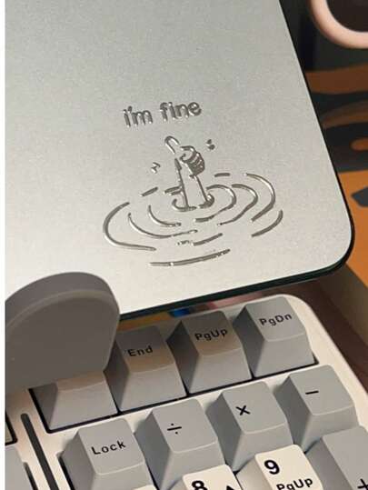 I'm Fine Feeling First DIY Metal Stickers, Funny Thumb Up Creative Stickers For Notebook, Laptop, Waterproof Phone Stickers