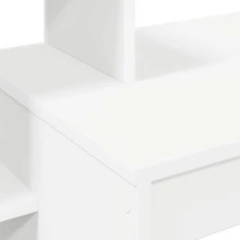 Escritorio Larryhot con estante blanco 100 x 40 x 90 cm Madera de ingeniería, resistente y duradera, fácil de montar, estilo decorativo, hermoso y práctico. - Blanco - Ver 7