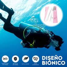 Aletas cortas de paleta para entrenamiento natatorio, color blanco rosa, talla L (39-41), perfectas para actividades de deportes acuáticos - Blanco Rosa - Ver 3