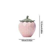 Decoración de tarro de cerámica con forma de fresa, tarro sellado creativo, decoración del hogar para mesa de té de la sala de estar, manualidades, regalo de boda y pareja