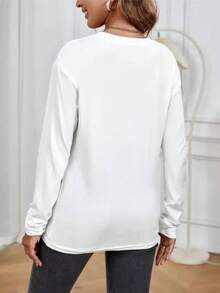 Fall Clothes For Women,Bow Pumpkin Gift Halloween Graphic Tees, For Home Or Outdoor,Comfortable Casual Fun Prints Long-Sleeved T-Shirts, Clothes Going Out Tops Women,Thanksgiving Theme For Party Gatherings