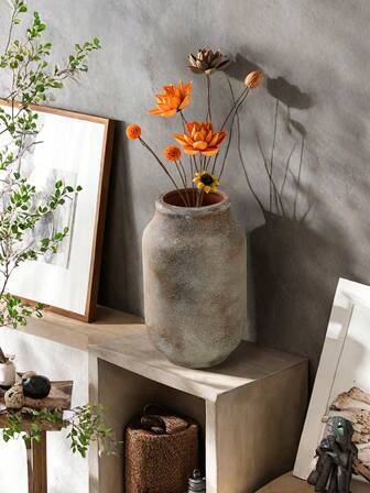 1PC Wabi Sabi Style Ceramic Vase, Centerpieces, Bohemian Style Homestay Decoration Pottery Jar, Suitable For Desktop Flower Arrangement In Living Rooms, Dining Tables, Offices, Bedrooms, Rural Outdoor Vases Home Decor Room Decor Flower Vase Glass Vase