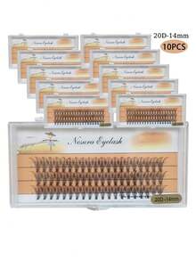 10 Boxes 20D DIY Eyelash Extension Gift Set, 12mm 13mm 14mm Single Lash Clusters, Natural Look Mixed Styles - D - View 7