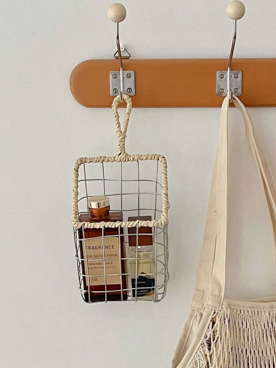 1 件 Farida Bio 浮动搁板壁挂式书架和杂志架 - 现代简约手工编织金属悬挂式储物整理器，适用于卧室和浴室 - 节省空间的家居装饰，浴室搁板，现代设计，表面光滑 - 彩色 - 查看 1