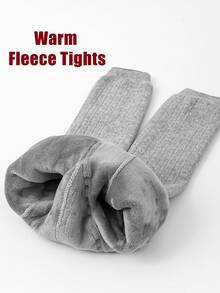 1 Pair Kids's Capri-Length Tights, Girls Tights Winter Style, Thickened & Warm, Suitable For Outer Wear & Daily Outfits Baby Toddler Leggings