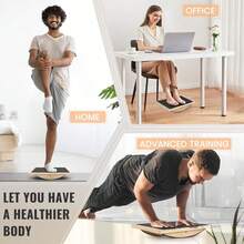 Sportisimo - Tabla de Equilibrio - Modelo Balance Pro 75 x 28 cm - Base curvada y superficie antideslizante - Mejora fuerza, estabilidad y coordinación - Tablero de 75 x 28 cm - Ver 7