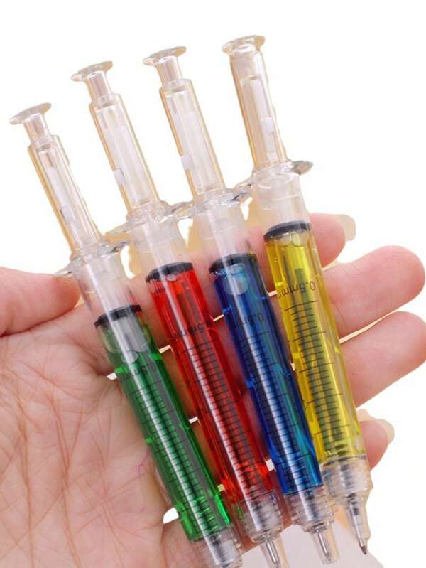 Random Color Creative Syringe Shaped Ballpoint Pen, Student & Office Supplies