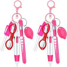 Best-Selling Nurse Pen Set, A Set Of 6 Nurse Pens Includes A Marker Pen, A Pen With A Light, A Retractable Ballpoint Pen, A Foldable Scissors, An ID Card Holder And A Lanyard.