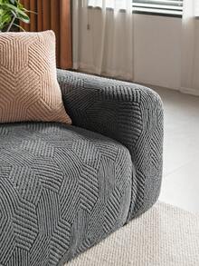 1 件双色提花毛绒沙发套，弹性柔软温暖冬季，宠物友好防滑防尘，适合单人/双人沙发/3 人座/4 人座沙发，包含 1 个配套枕套