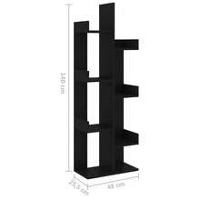 Librería Larryhot Negra 48x25,5x140 cm Madera industrial, resistente y duradera, fácil de montar, estilo decorativo, adecuadA, Para guardar adornos, figuras, libros, pequeños objetos, etc. - Negro - Ver 7