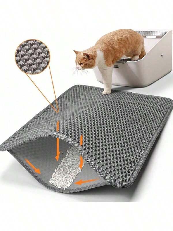 1 قطعة حصيرة قطط مزدوجة الطبقة سميكة، حصيرة قطط قابلة للغسل مانعة للانزلاق، حصيرة مضادة للرمال، حصيرة تغذية وسقاية الحيوانات الأليفة، حصيرة قطط عالمية، حصيرة مقاومة للتآكل ومقاومة للماء لمخدش الحيوانات الأليفة، حصيرة صندوق قطط، حصيرة حيوانات أليفة، حصيرة قطط، مجموعة رمال مزدوجة الطبقة من EVA مقاومة للرذاذ ومقاومة للتآكل وللخدش (لا تؤثر دفعات المنتج المختلفة على الاستخدام والجودة)