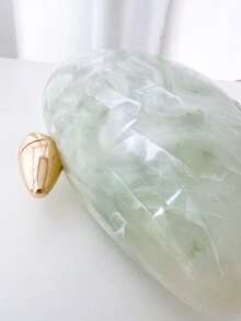 1pc Teal Marble Striped Stylish High-End Ballroom Accessory Evening Clutch Bag, Women's Handbag Shoulder Crossbody Asymmetrical Shape - Cadet Blue - View 7