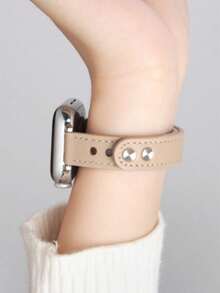 1pc/Box Slim Leather Strap Compatible With Apple Watch Band 42mm 38mm 40mm 41mm 44mm 45mm 46mm 49mm Fashion Smart Watch Replacement Watch Strap For Series Ultra2 Ultra SE2 SE 11 10 9 8 7 6 5 4 3 2 1 For Women As A Gift For Students Returning To School