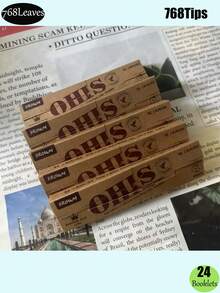 768 fogli di cartine per sigarette + 768 filtri monouso/1 scatola 110mm 32 fogli + 32 fogli/libretto filtri monouso + accessori per arrotolare a mano - cartine non candeggiati - carta gommata naturale araba - cartine 110MM - carta per sigarette classica extra sottile che brucia in modo uniforme. Regali di Natale, regali di Ognissanti, vari regali di compleanno.