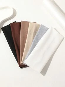 6 pezzi/1 pezzo Fasce elastiche multicolore per sport, donna e uomo, accessori per capelli per yoga e corsa, assorbenti del sudore, fasce per capelli alla moda, fascia da donna colore caffè per l'autunno, bandana, fascia per allenamento invernale per vacanze, sciarpa elegante estiva per donna - 6 pezzi multicolore - Visualizzare 5