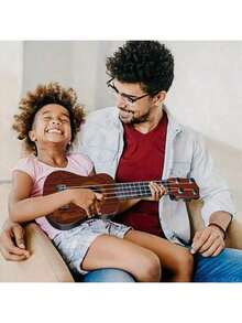 迷你尤克里里吉他玩具，提升技能，古典早教乐器，适合作为男孩、女孩、儿童、幼儿的圣诞礼物 - 彩色 - 查看 8