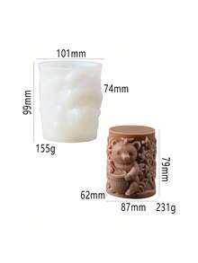 قالب سيليكون أسطواني ثلاثي الأبعاد بشكل سنجاب جميل، قالب مواد صناعية بتصميم غير متماثل بموضوع حيوان، مستخدم لصناعة شموع العطور، الصابون، الشمع، الراتنج، الحلوى المزينة - مناسب جدًا لديكور المنزل، المدفأة، الغرفة، غرفة المعيشة، الديكور المركزي، المكتب، عيد الفصح، الحب، عيد الحب، هدايا عيد الميلاد