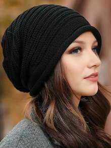 Neue Herbst/Winter gestrickte Beanie Mütze, warme Strick Kappe mit Umschlag, Unisex Ski Mütze, Radfahren Kopfbedeckung, Mütze für kaltes Wetter