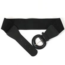 Cinturón elástico casual para mujer, ciñedor de cintura de piel sintética versátil para traje, vestido, abrigo, de unicolor