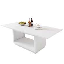 Extendable Dining Table, Square Dining Table, Coffee Table, Length 140/180 X Width 70 X Height 76.5 Cm, Modern And Simple Dining Table, White