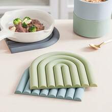 1pc Silicone Cup Mat, Heat Insulation Pad, Bowl Mat, Placemat, Dish Mat, Colorful Dining Table Mat, Multi-Color Options