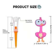 1 件高尔夫球座，带可爱大眼动物吊坠，软橡胶头高尔夫球座，防丢失 - 彩色 - 查看 3