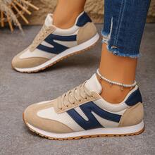 女士时尚休闲网面运动鞋，轻便舒适跑步鞋，新款 - 米色 - 查看 13